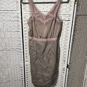 LOFT Mauve and Brown Lace Dress